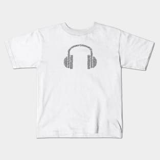 Word Cloud Head Phones Kids T-Shirt